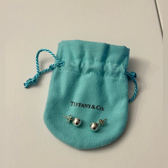 Tiffany & Co Silver Ball Earrings - Picture 2 of 3